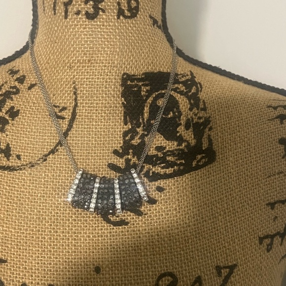 Park Lane Silver and Black Statement Necklace - Picture 2 of 7